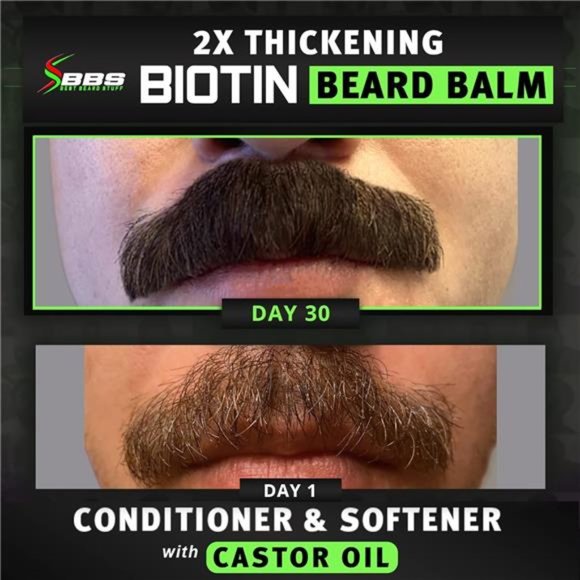 2X Thickening BIOTIN Beard Balm for Men/Mustache Wax - Picture 2 of 6